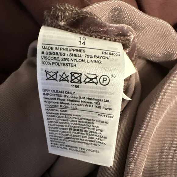 Banana Republic Olivia Palermo Womens Tiered Ruffle Velvet Dress Size 14 Brown - Picture 8 of 8